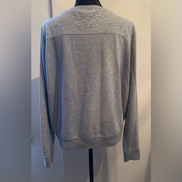 PINK V/S Grey Silver Studded Sweatshirt Size Large - Picture 4 of 10